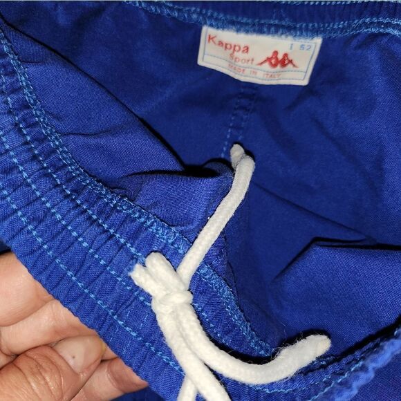 Vintage Kappa Blue Shorts.  These are tie only and have no elastic in waistband. - Picture 4 of 4